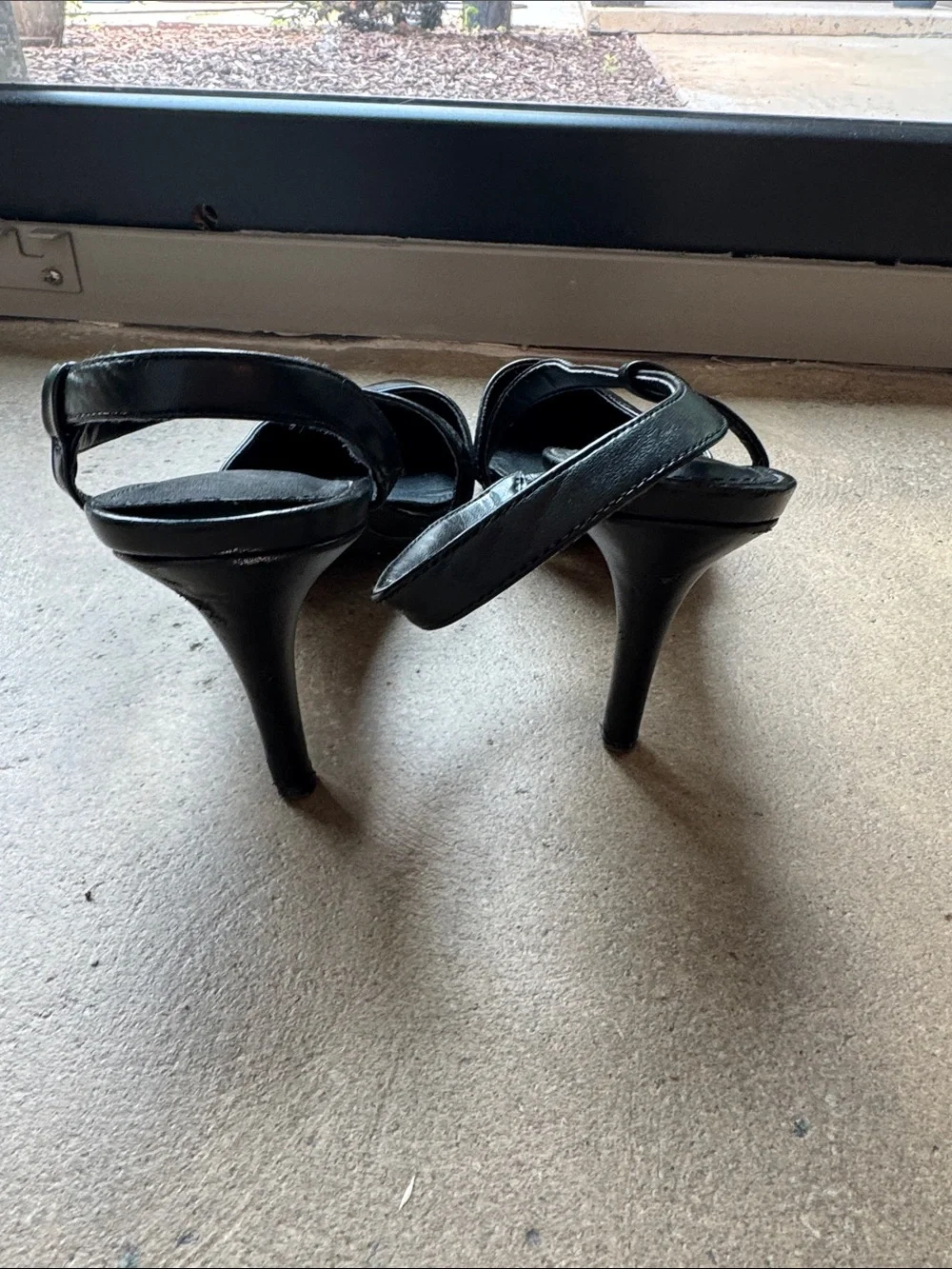 Calvin Klein Black Pointed Slingback Heels